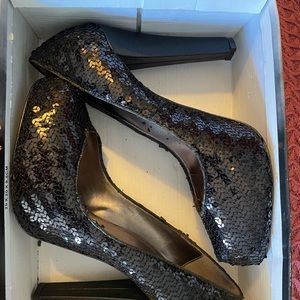 Black sequence heel
